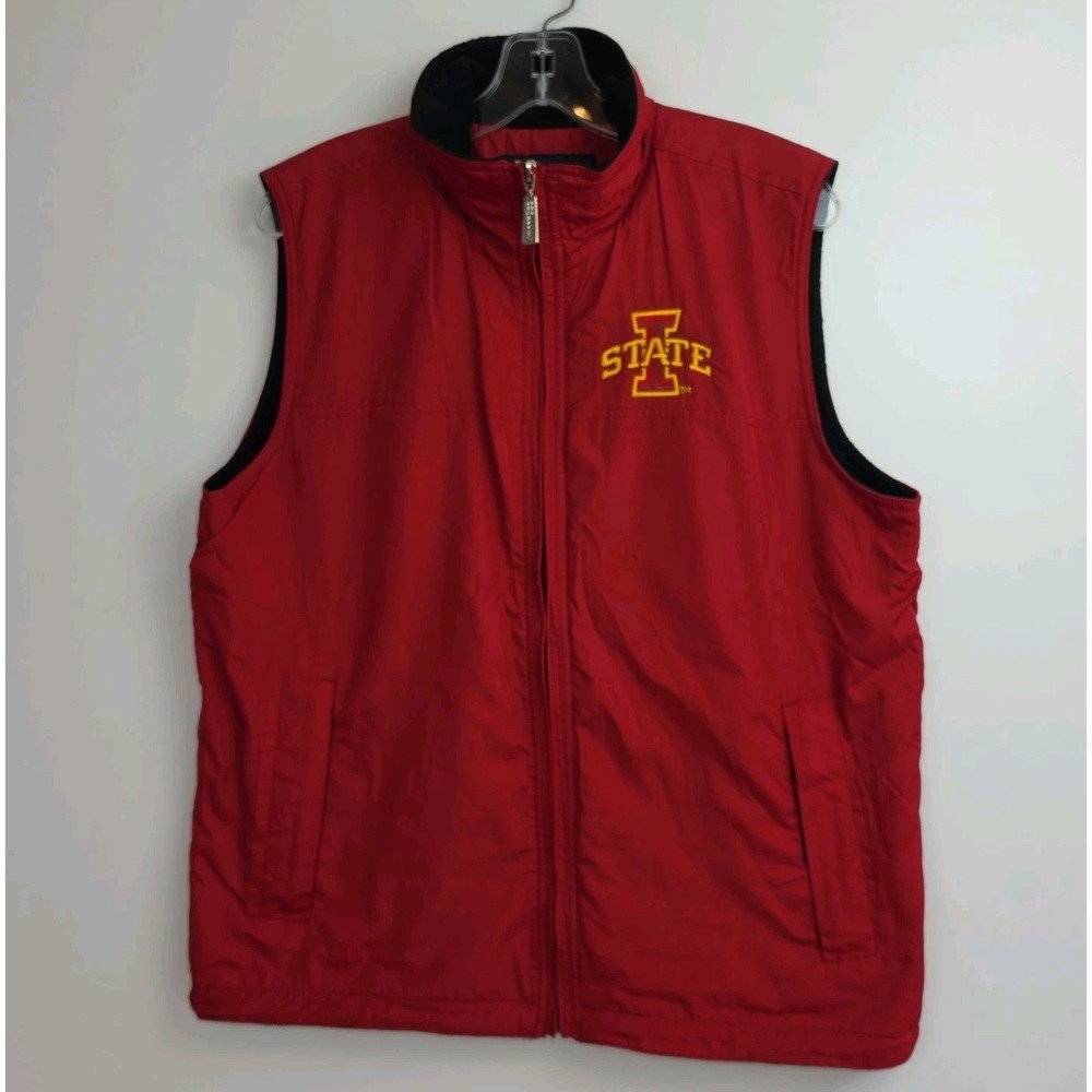 Pro Celebrity Iowa State Vest Men's S Red Full-Zip Embroid. Logo Water Resistant